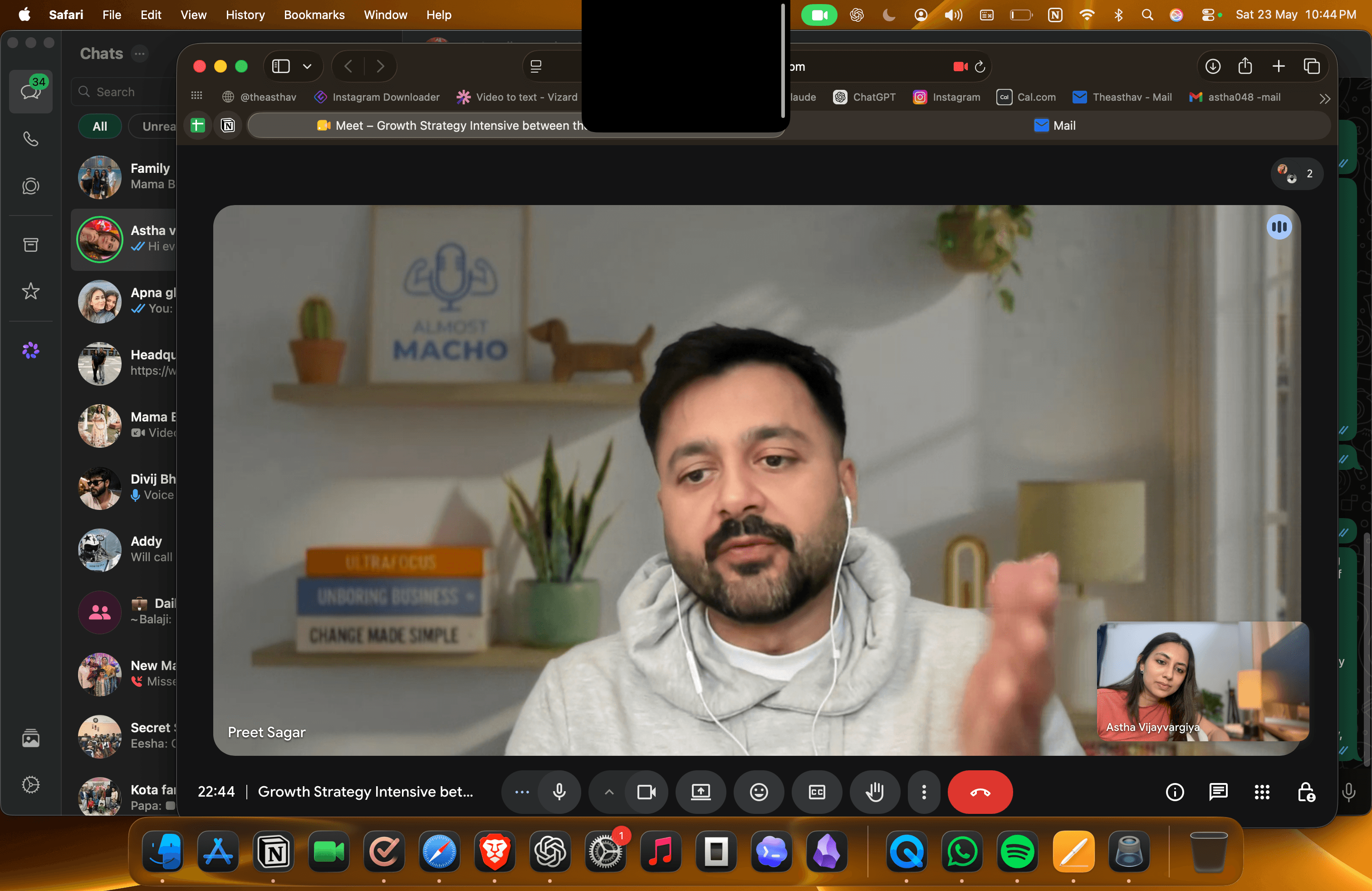 Growth strategy client session screenshot