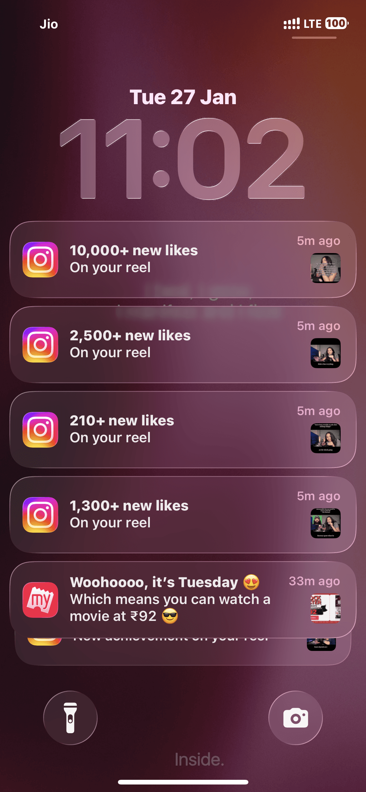 Instagram growth result screenshot