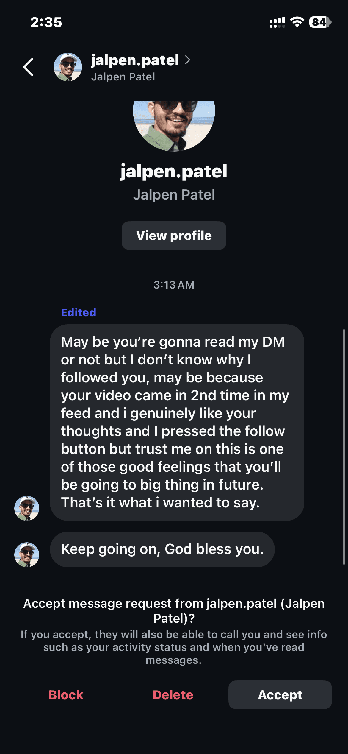 Instagram growth result screenshot